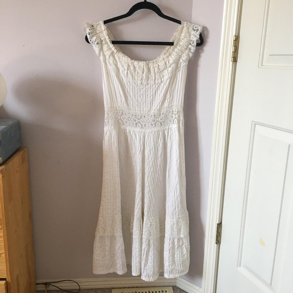 vintage white cotton lace dress